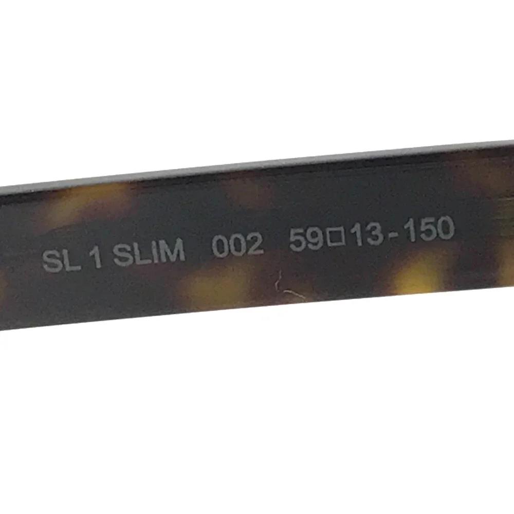 Saint Laurent Sunglasses SL 1 SLIM 002 Dark Tortoise Frames w/ Green Lenses